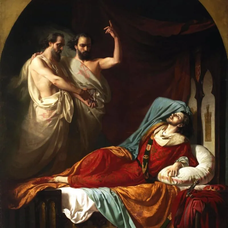 Fernando IV en su lecho de muerte ante los espectros de los hermanos Carvajal